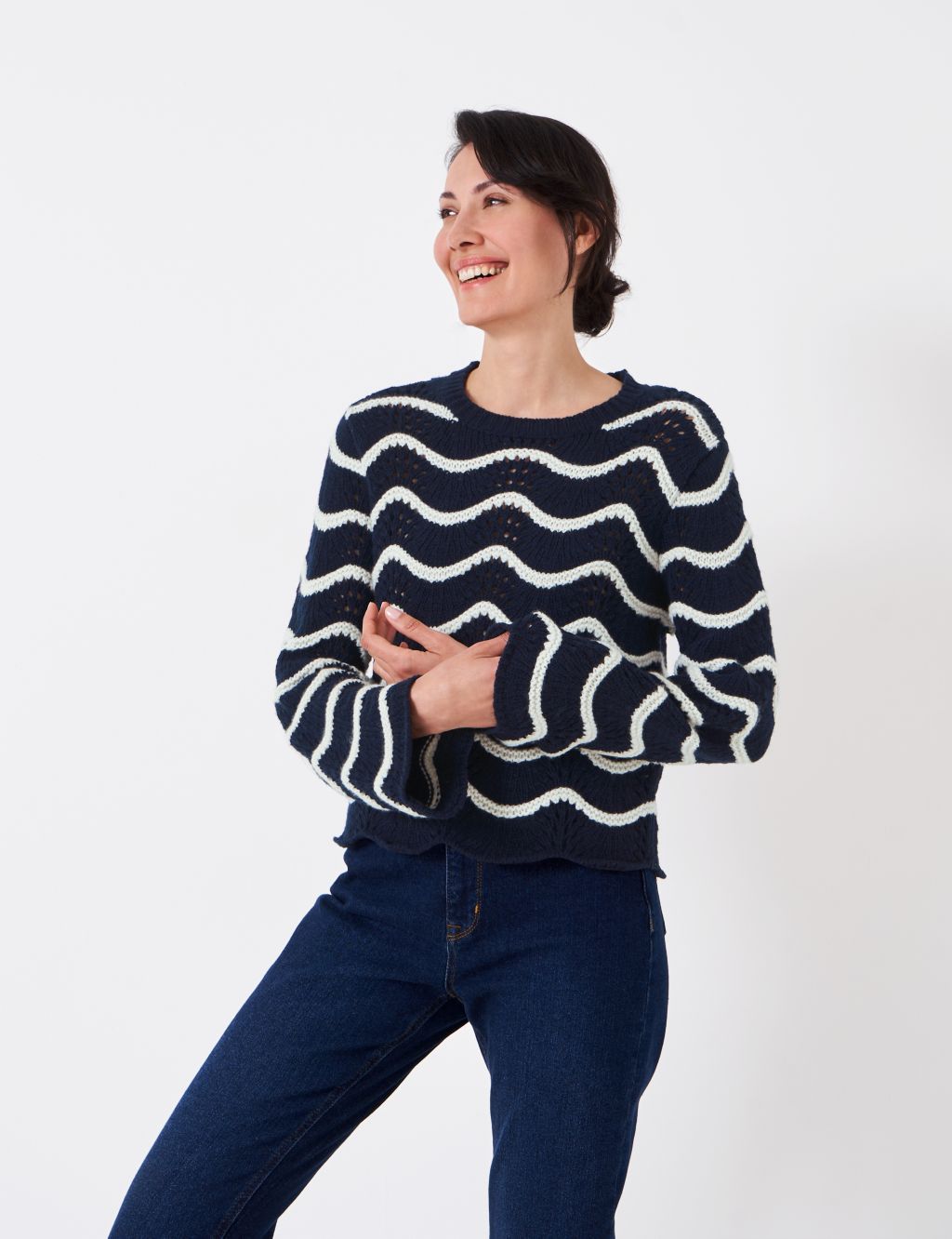 Lambswool Rich Striped Crew Neck Jumper image 1