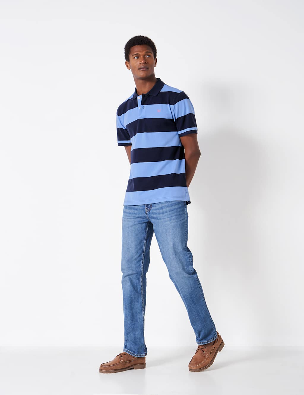 Pure Cotton Striped Polo Shirt image 2