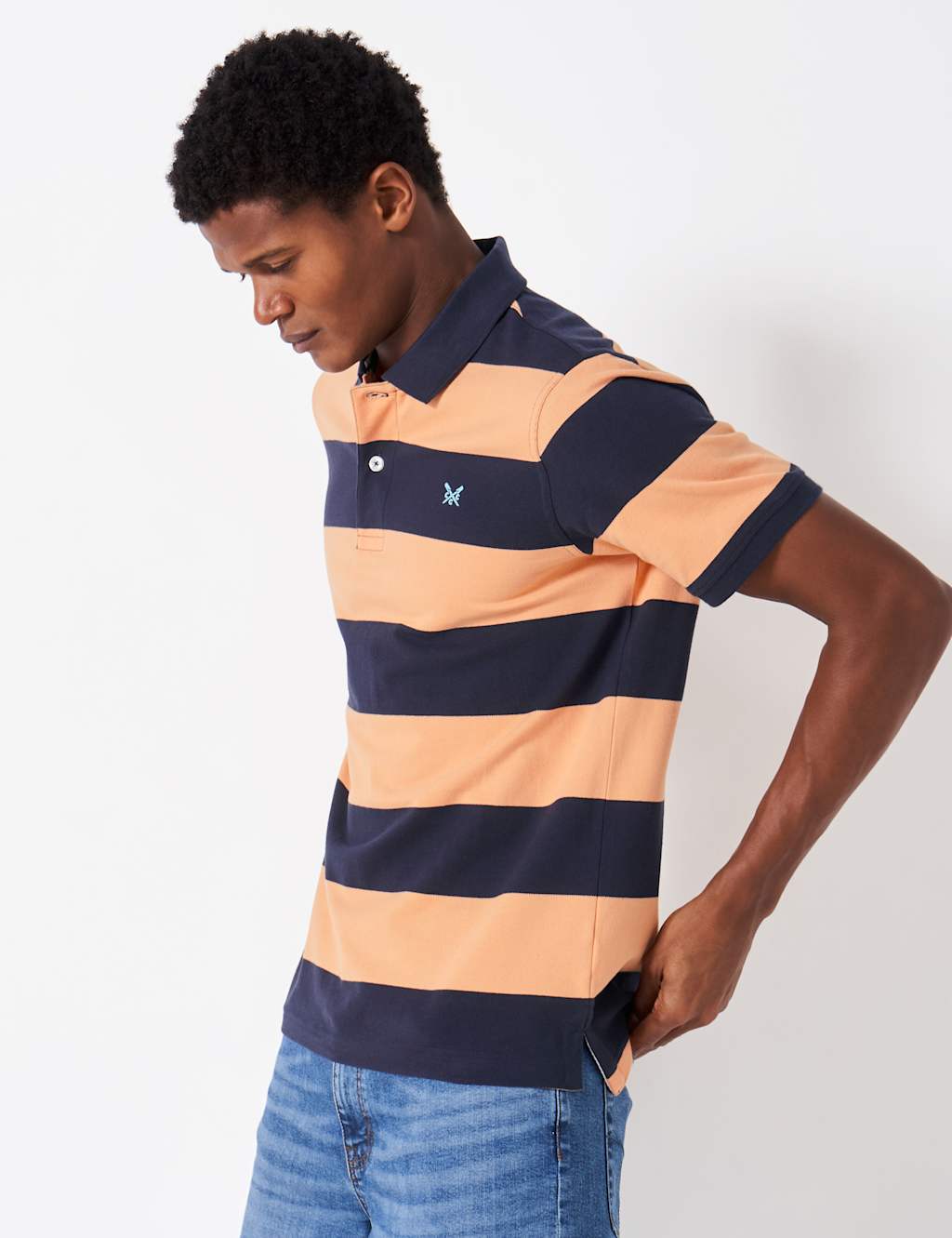 Pure Cotton Striped Polo Shirt image 2