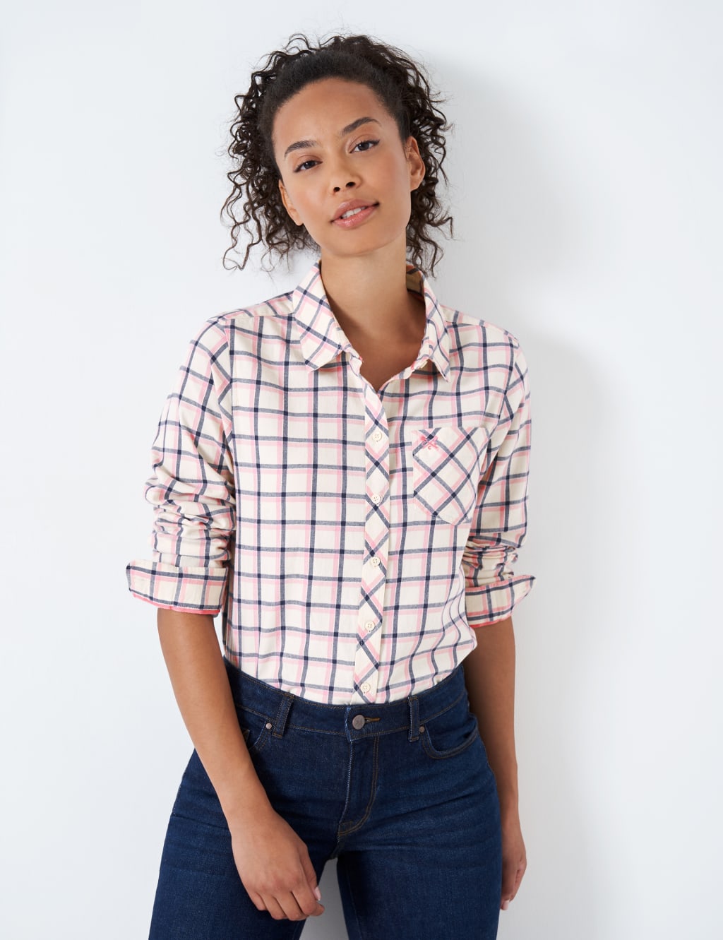Brushed Pure Cotton Checked Shirt image 1