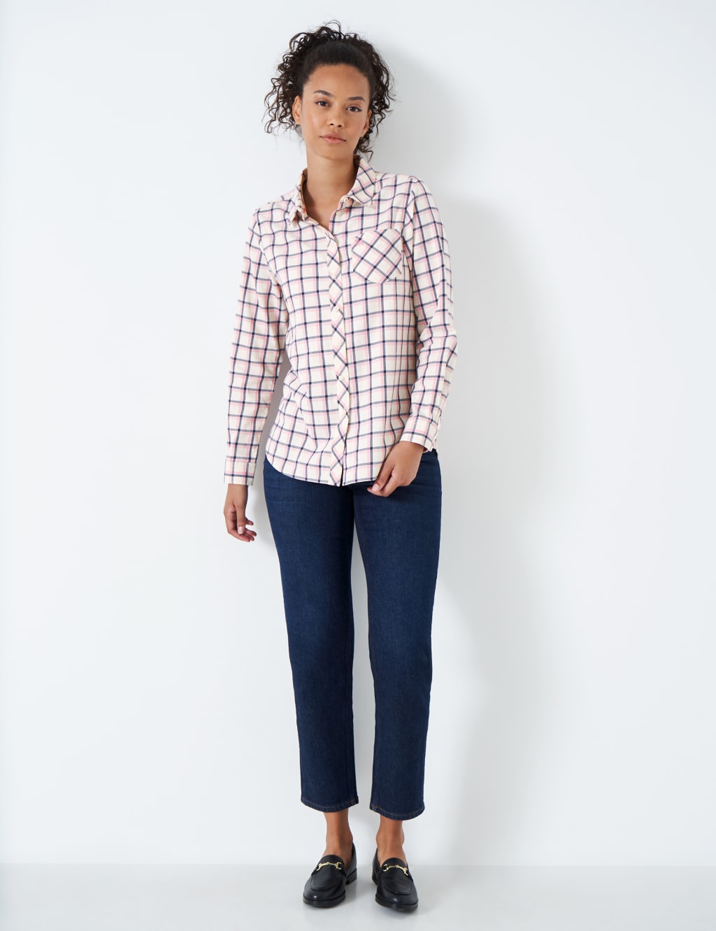 Brushed Pure Cotton Checked Shirt image 3