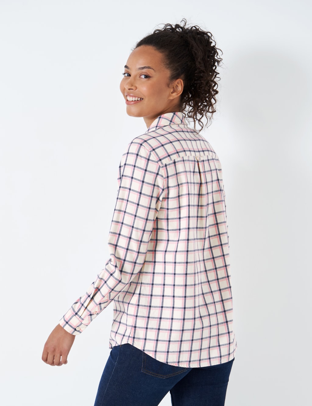 Brushed Pure Cotton Checked Shirt image 4