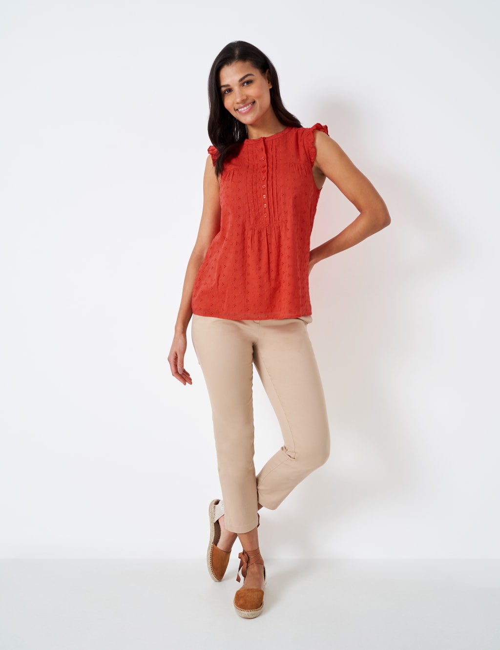 Pure Cotton Broderie Pintuck Blouse image 3