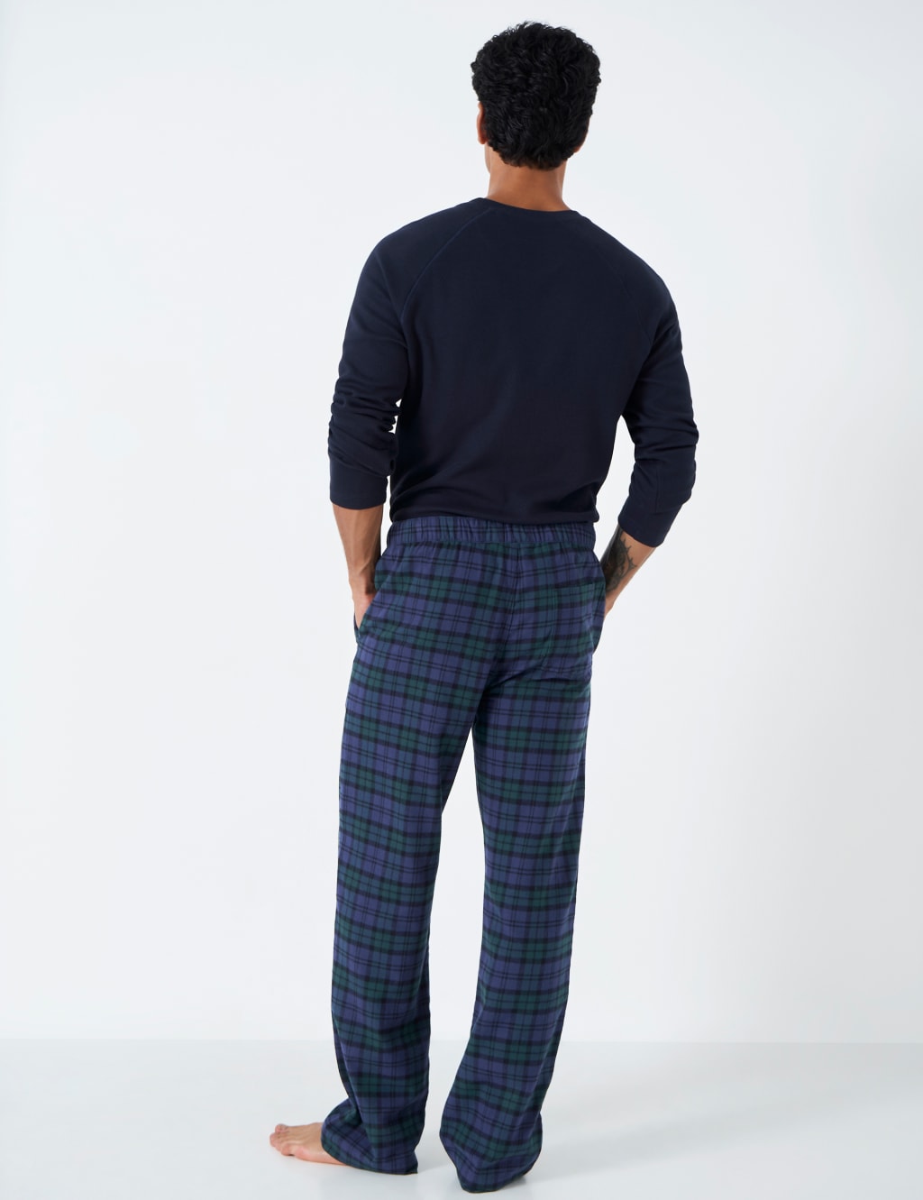 Pure Cotton Checked Pyjama Bottoms image 4