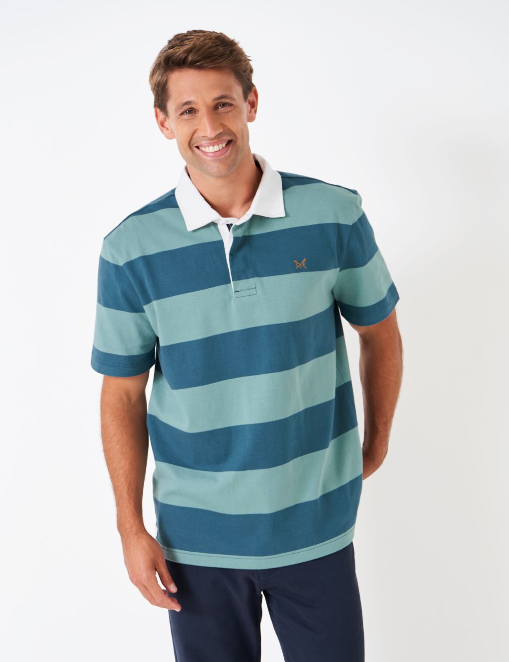 Pure Cotton Striped Short Sleeve Rugby Shirt image 1