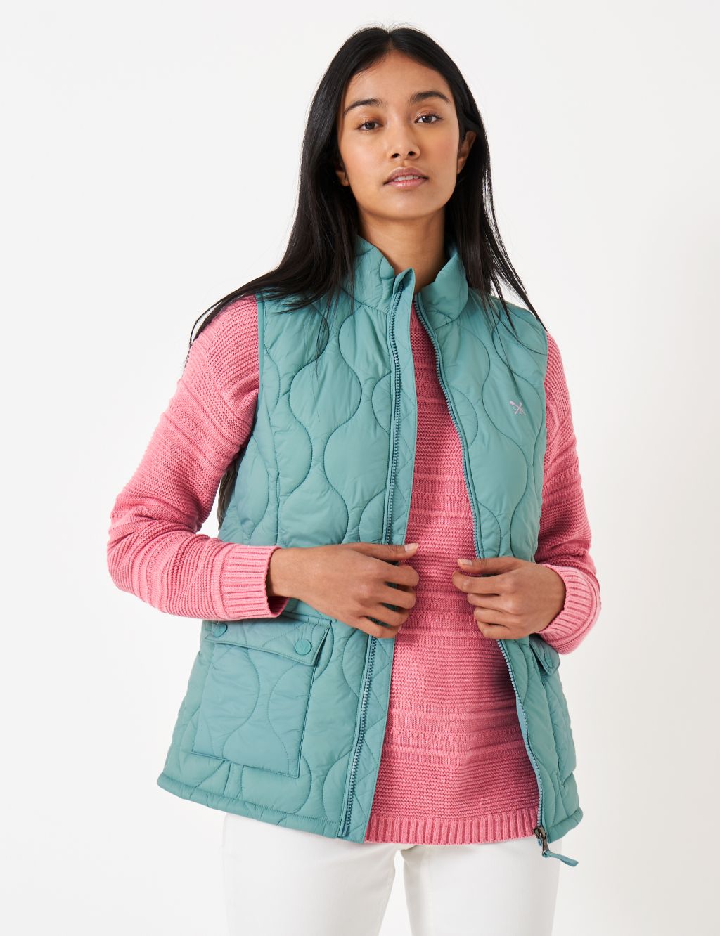 Lightweight Quilted Funnel Neck Gilet image 6