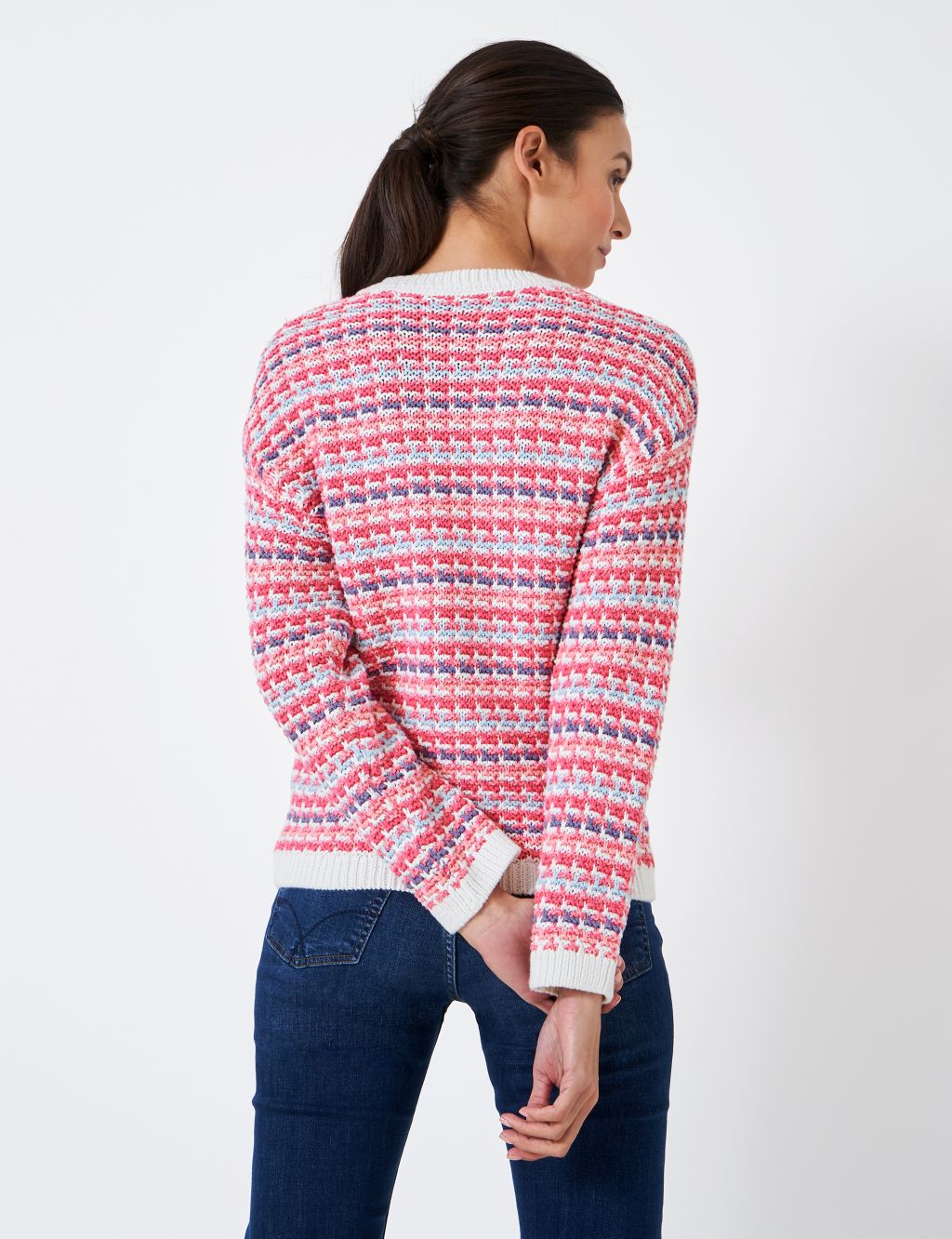 Pure Cotton Textured Striped Jumper image 4