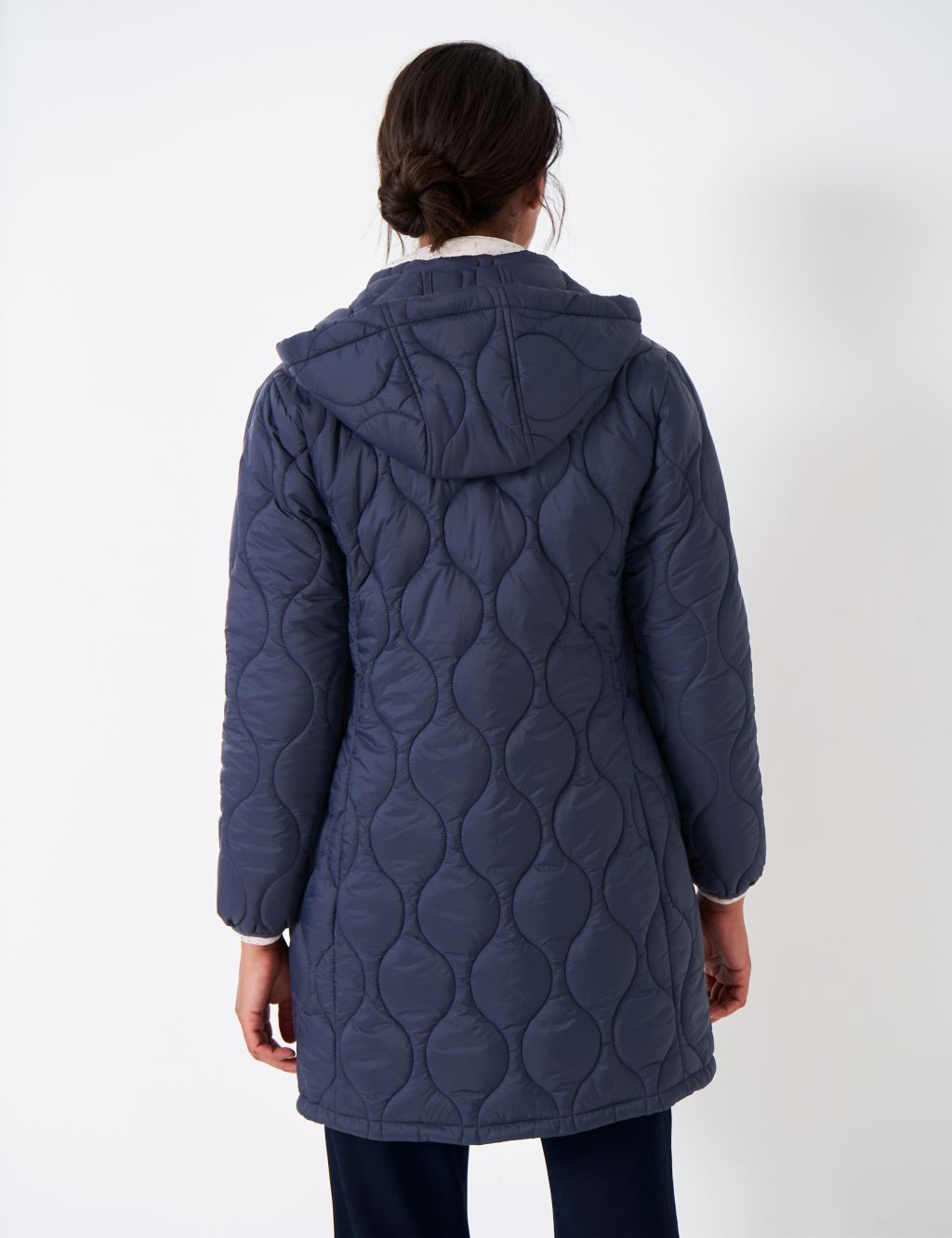 Quilted Lightweight Hooded Longline Coat image 4