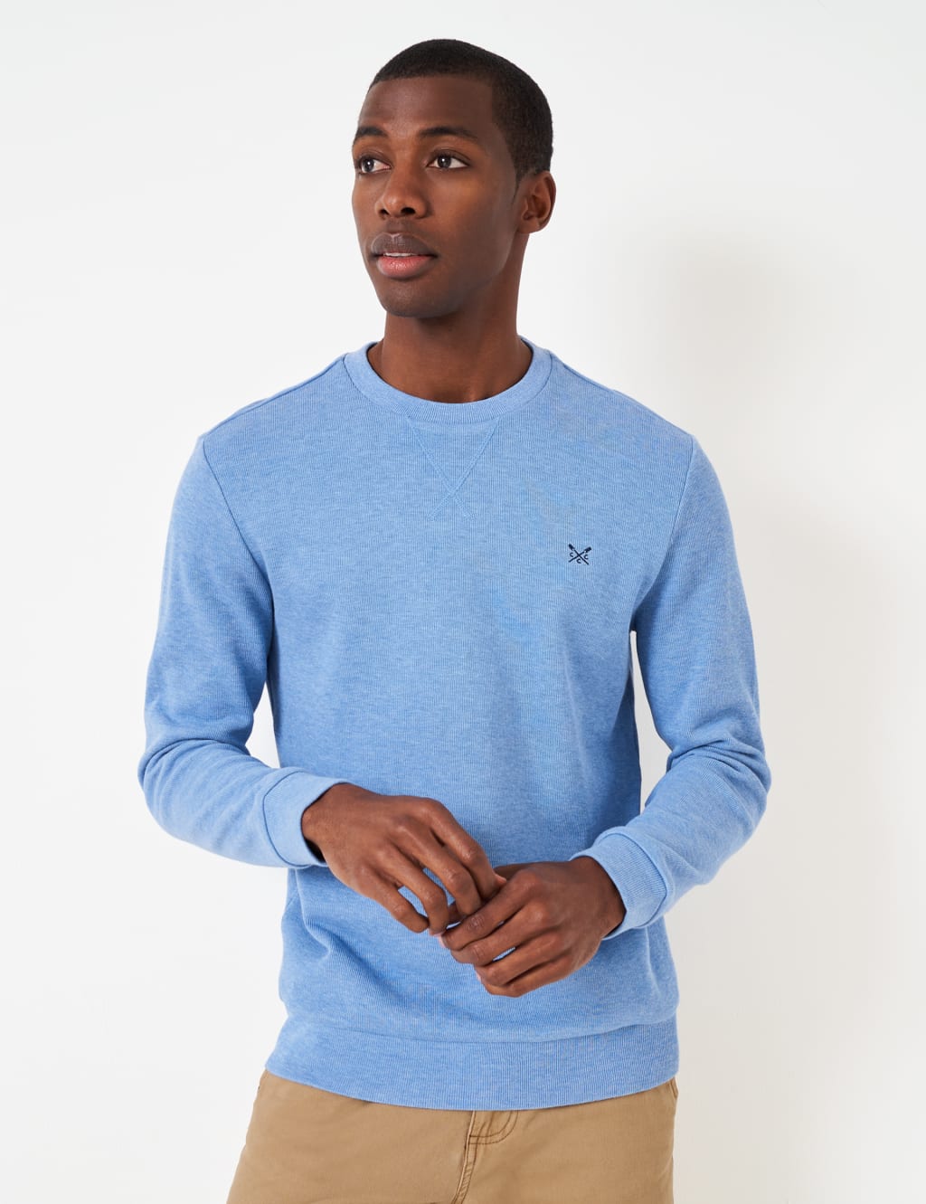 Light blue hot sale men's sweatshirt