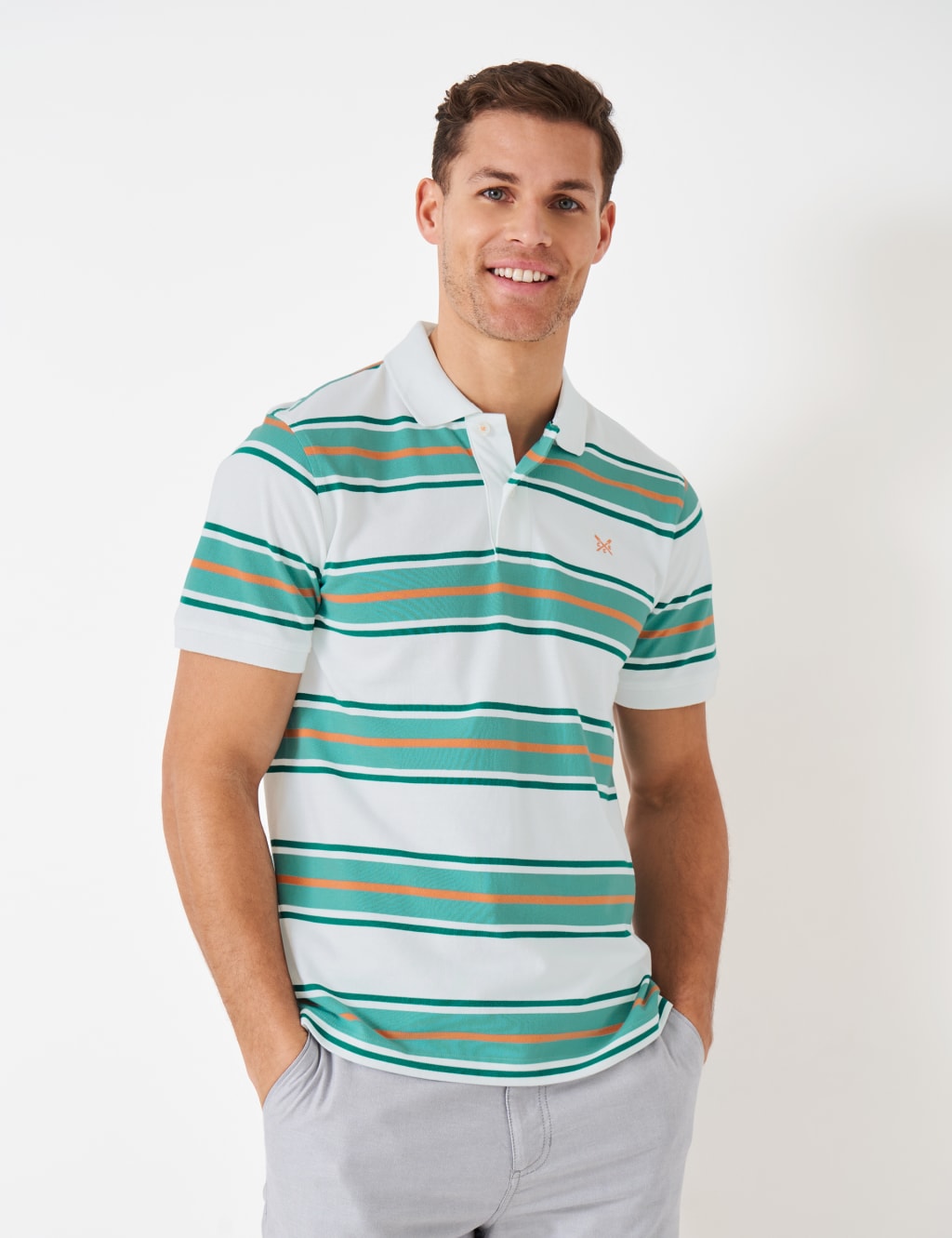 Pure Cotton Striped Polo Shirt image 1