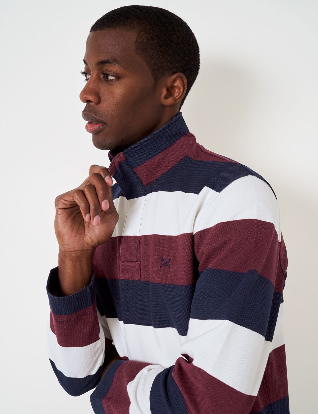 Pure Cotton Striped Half Zip Sweatshirt image 5