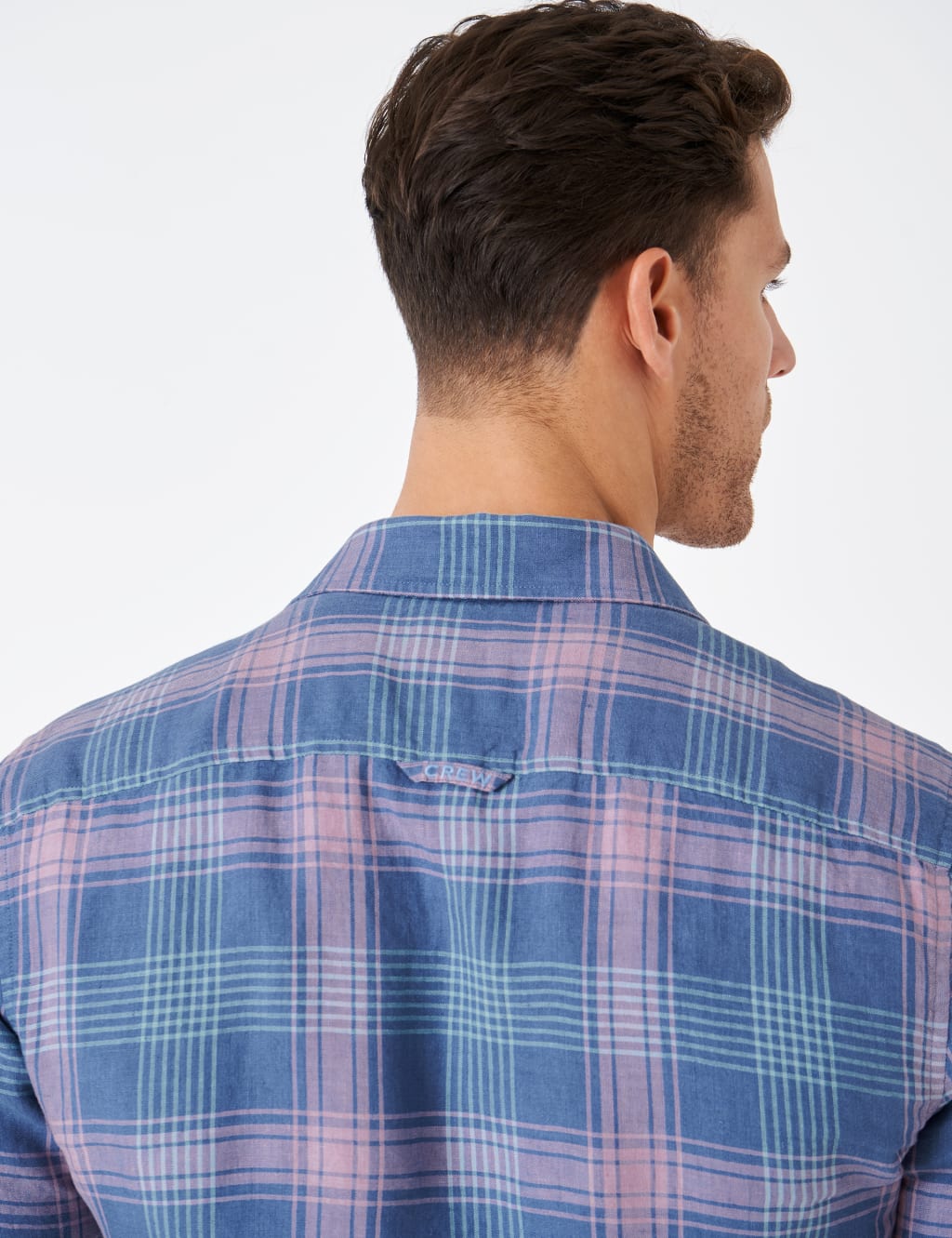Slim Fit Pure Linen Check Shirt image 3