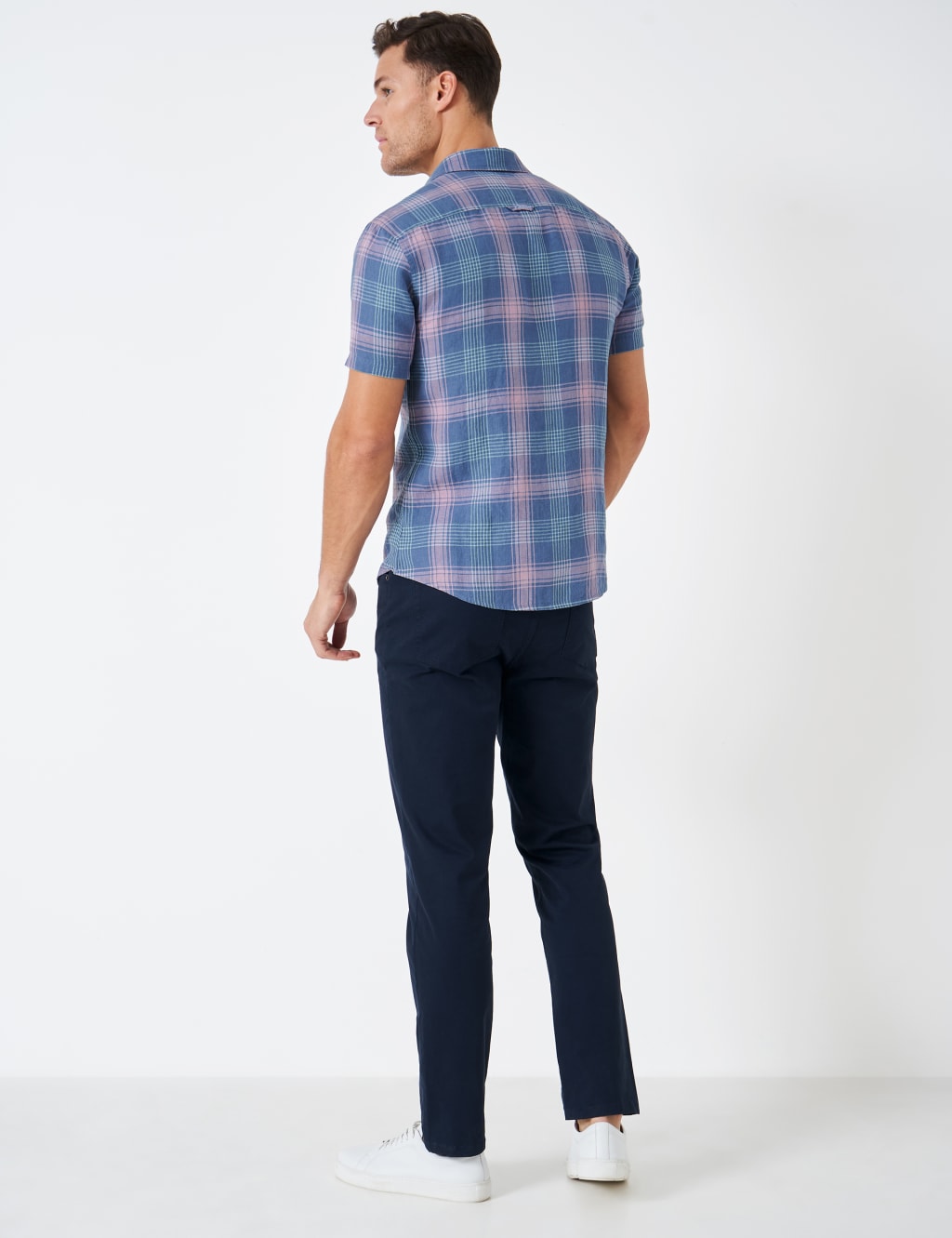 Slim Fit Pure Linen Check Shirt image 4