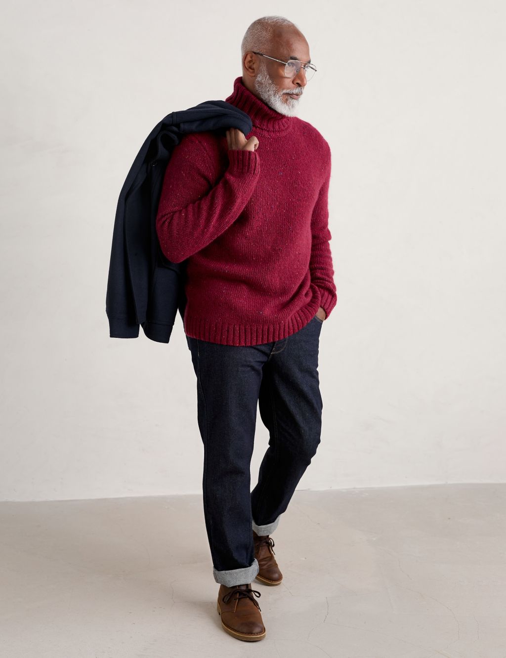 Pure Wool Chunky Funnel Neck Jumper image 3
