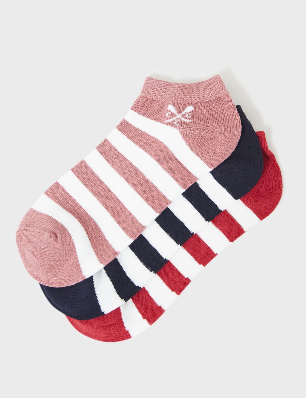 3pk Striped Trainer Socks image 1