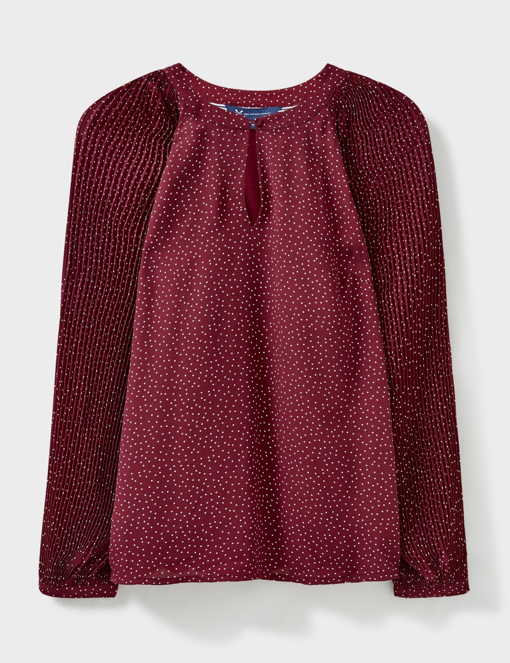 Polka Dot Crew Neck Blouson Sleeve Blouse image 2