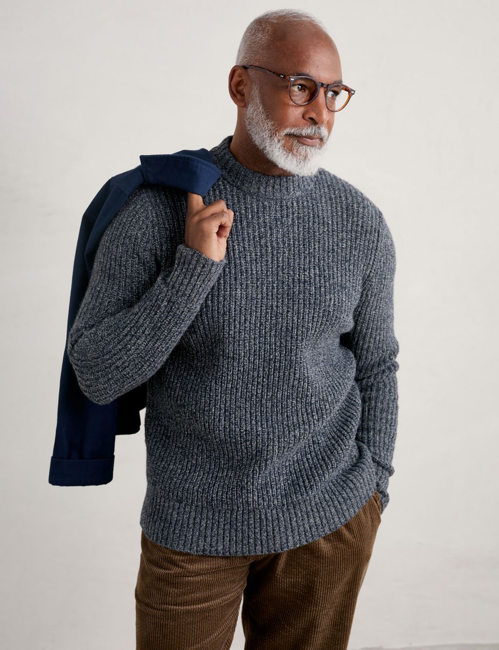 Lambswool Rich Ribbed Crew Neck Jumper
