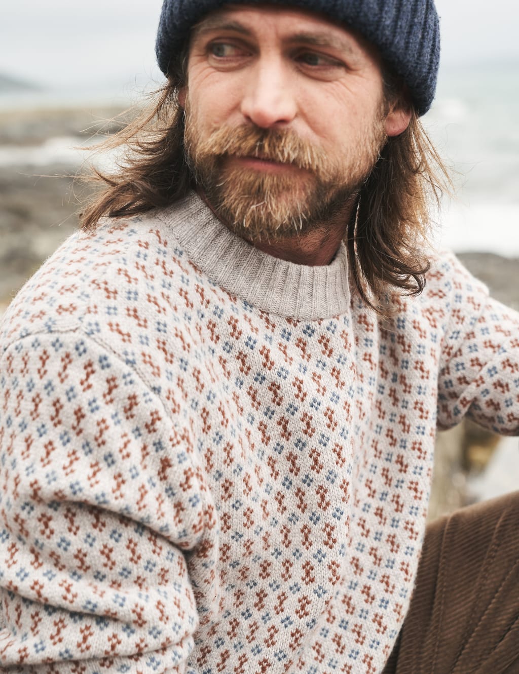 Lambswool Rich Textured Crew Neck Jumper image 5