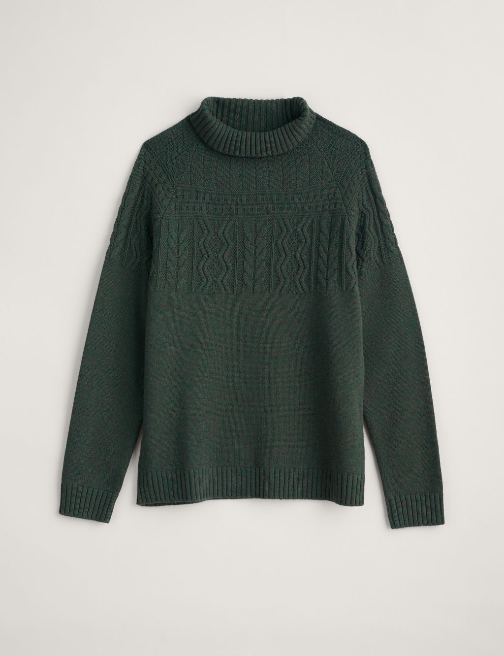 Wool Blend Cable Roll Neck Jumper image 2