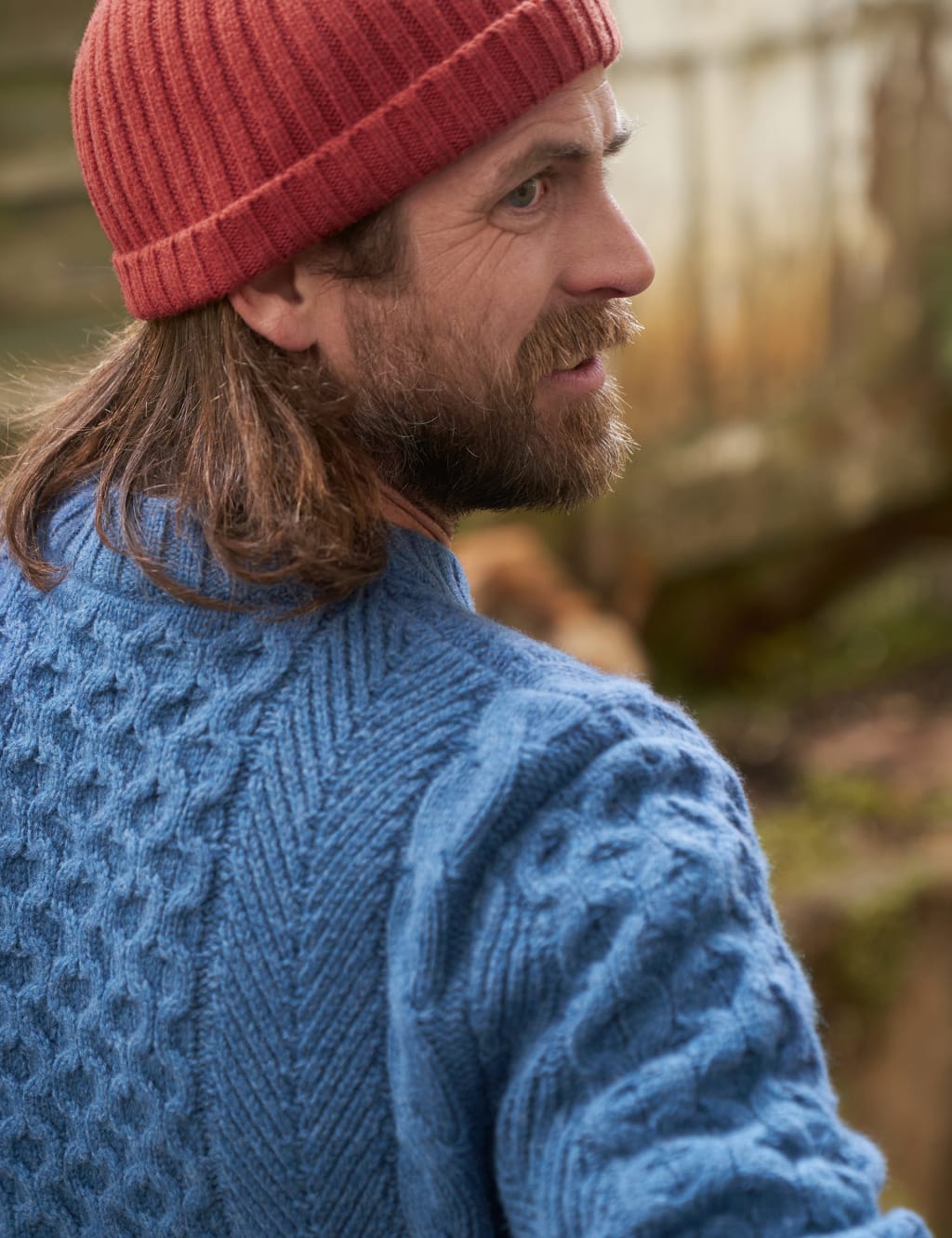 Lambswool Rich Cable Knit Crew Neck Jumper image 3