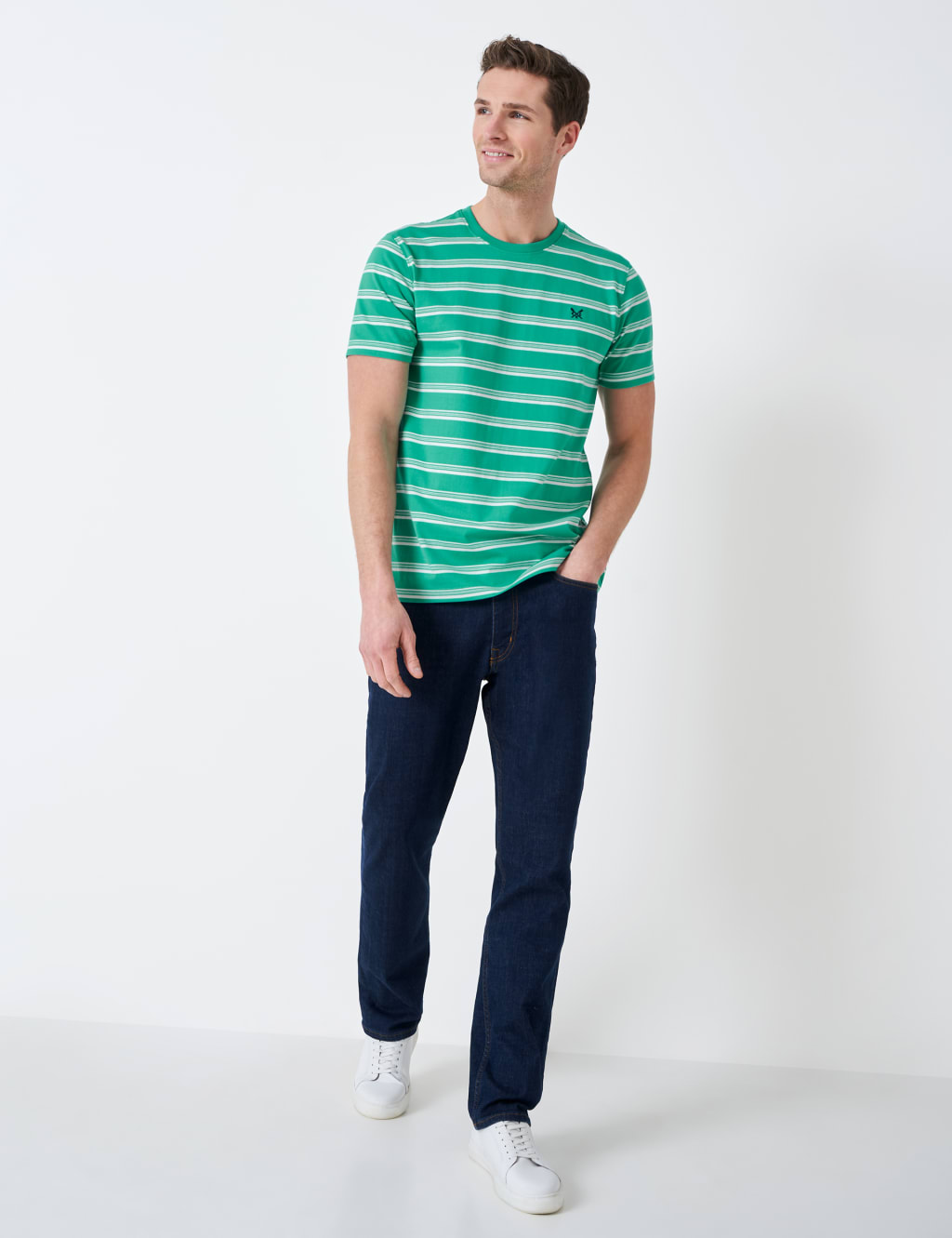 Pure Cotton Striped Crew Neck T-Shirt image 3