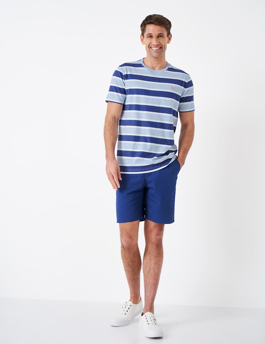 Pure Cotton Striped Crew Neck T-Shirt image 2