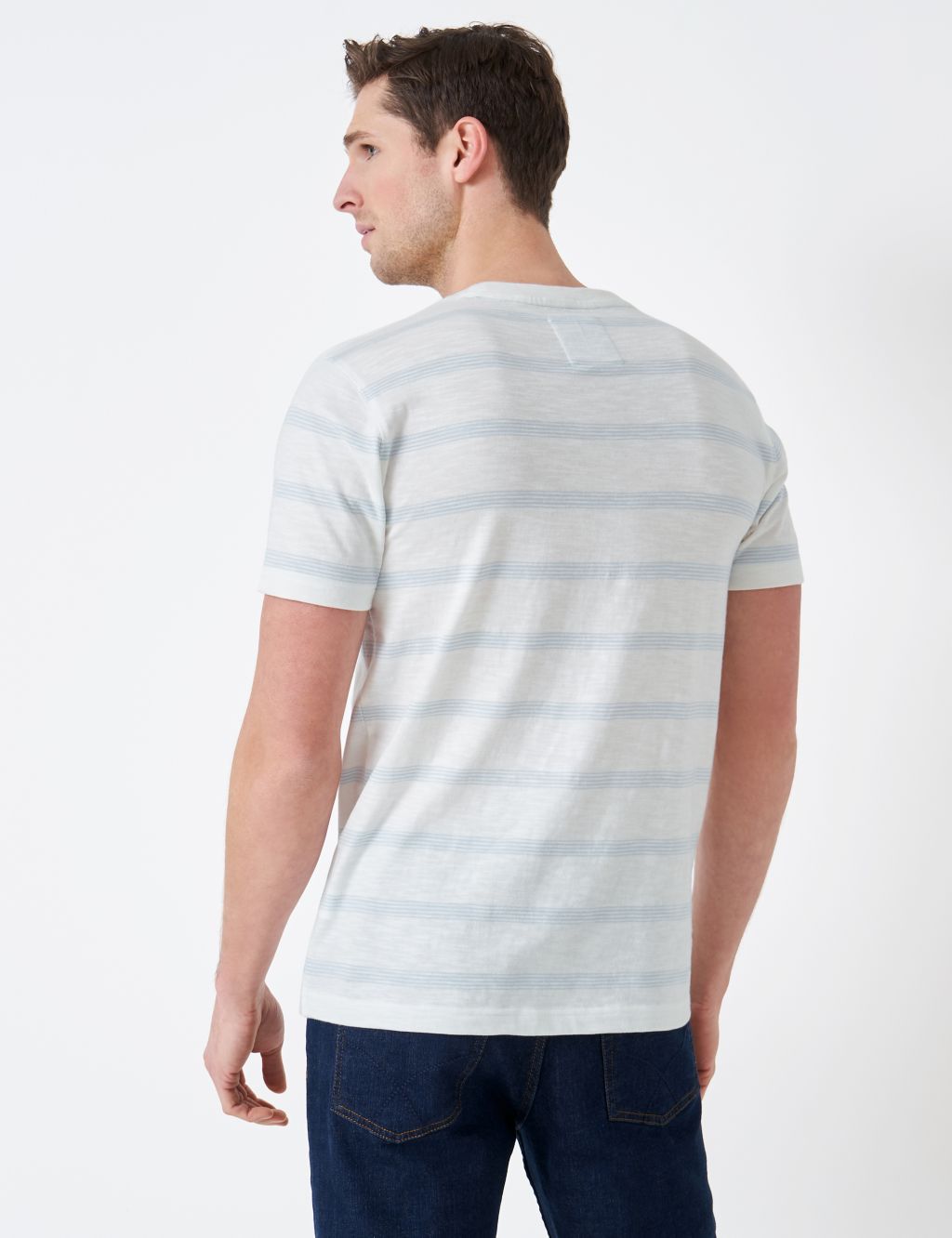 Pure Cotton Striped Crew Neck T-Shirt image 4