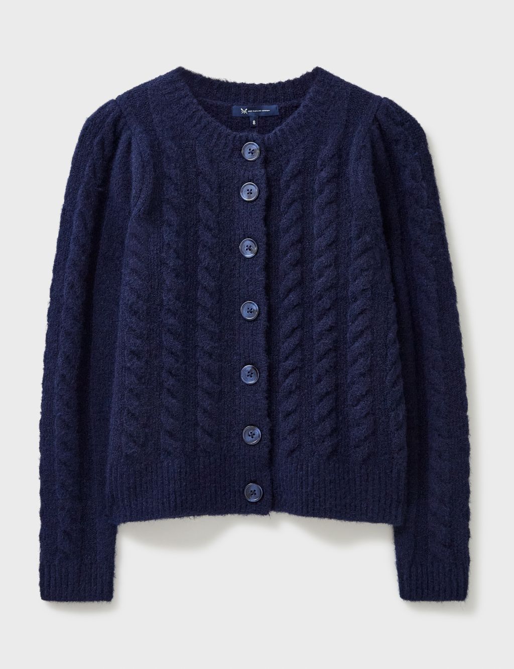 Cable Knit Crew Neck Button Front Cardigan image 2