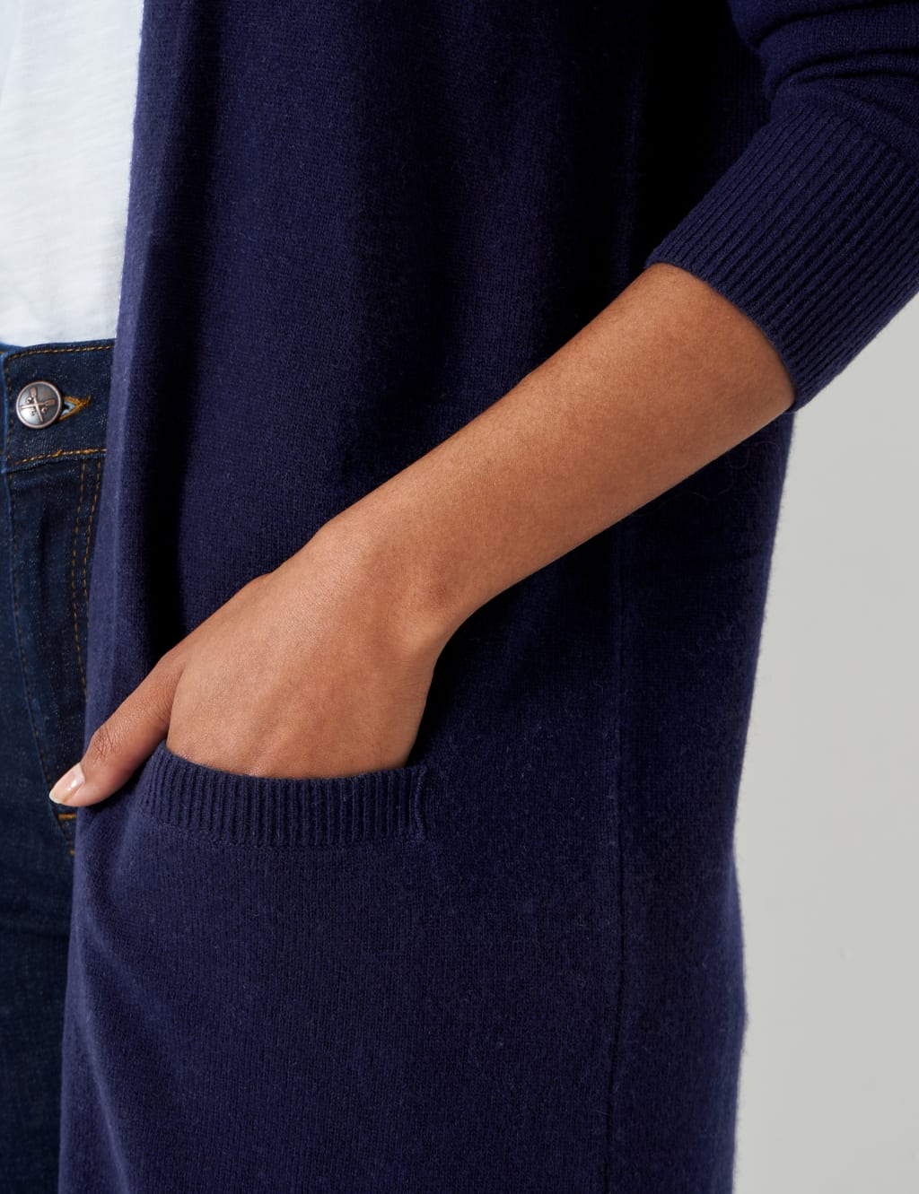 Merino Wool Rich Longline Cardigan image 4