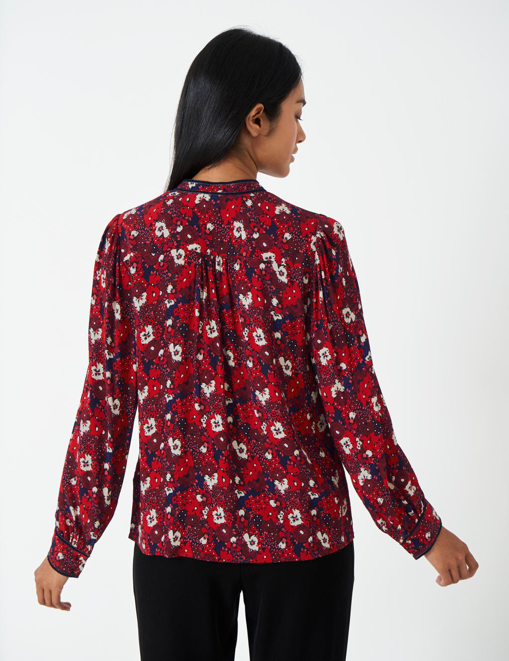 Floral V-Neck Button Through Blouse image 4