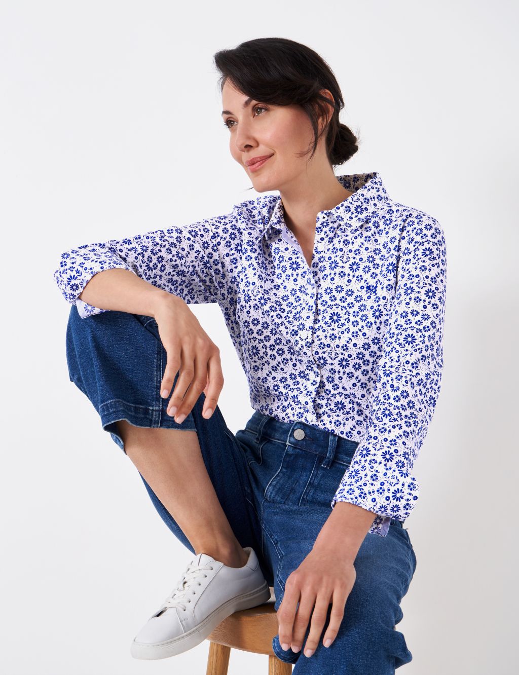 Pure Cotton Floral Collared Shirt image 1