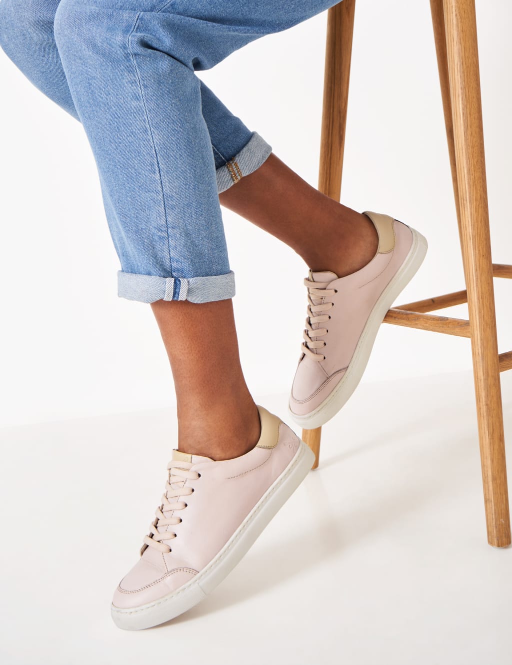 Leather Lace Up Trainers image 2