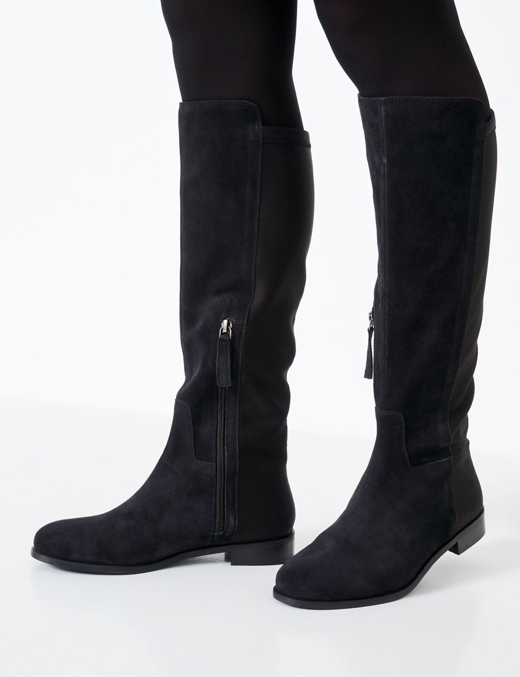 Suede Flat Knee High Boots image 3