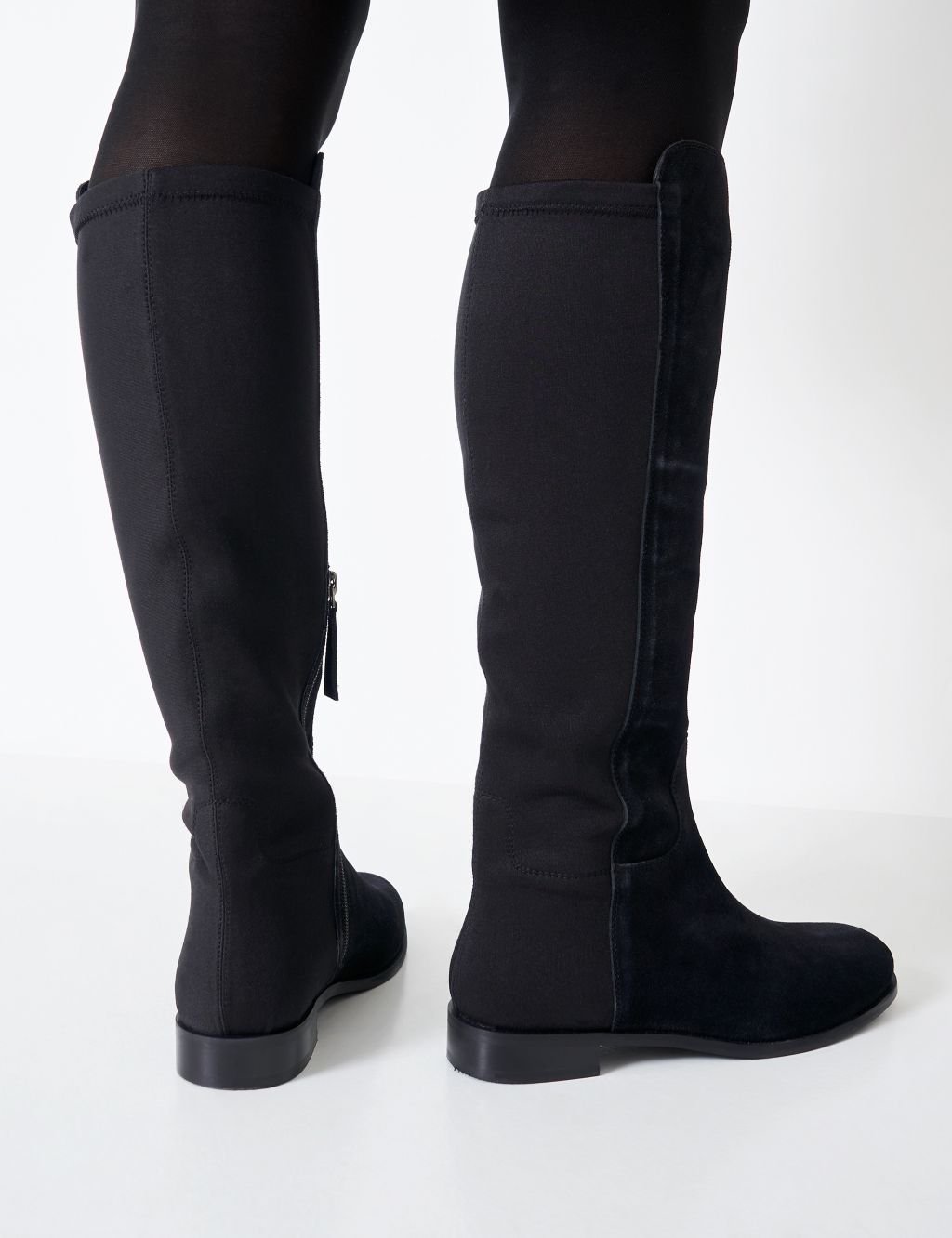 Suede Flat Knee High Boots image 4
