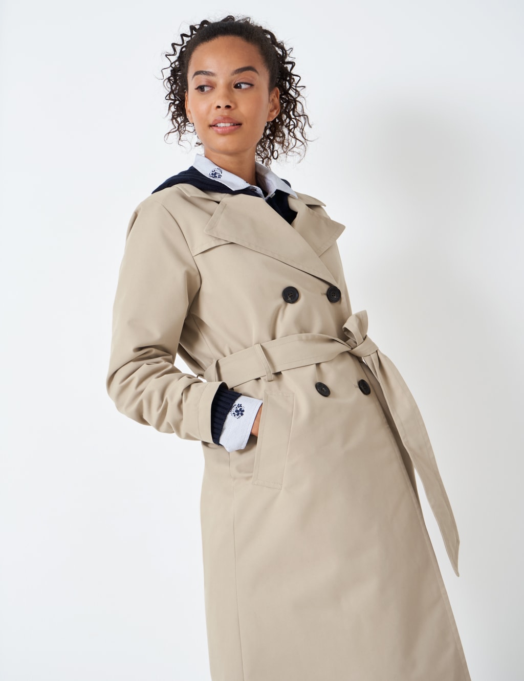 Belted Double Breasted Trench Coat image 3