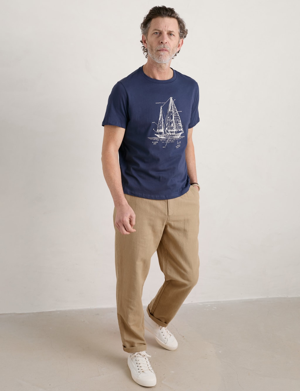 Organic Cotton Sailing Boat Graphic T-Shirt image 1