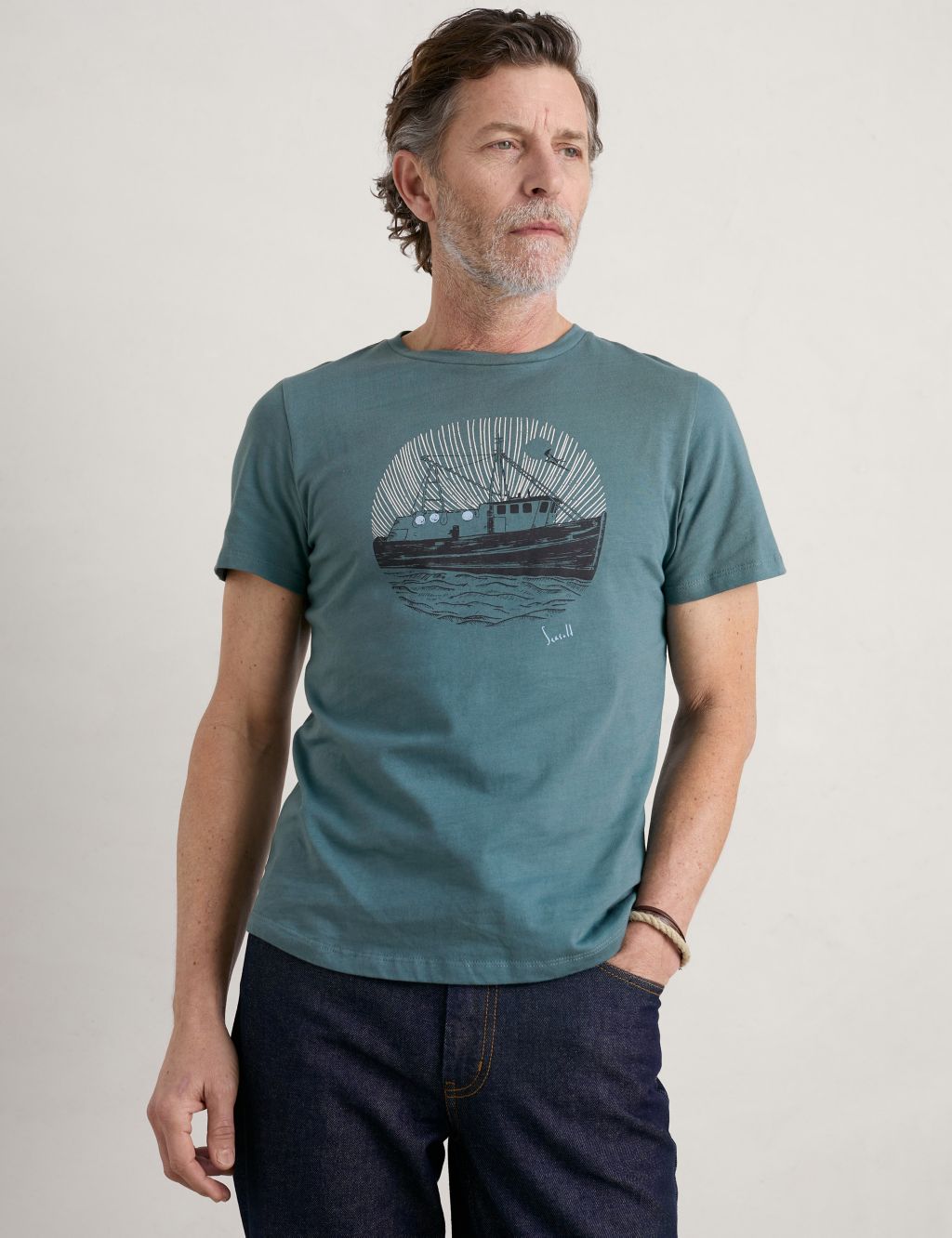 Organic Cotton Boat Graphic T-Shirt image 2