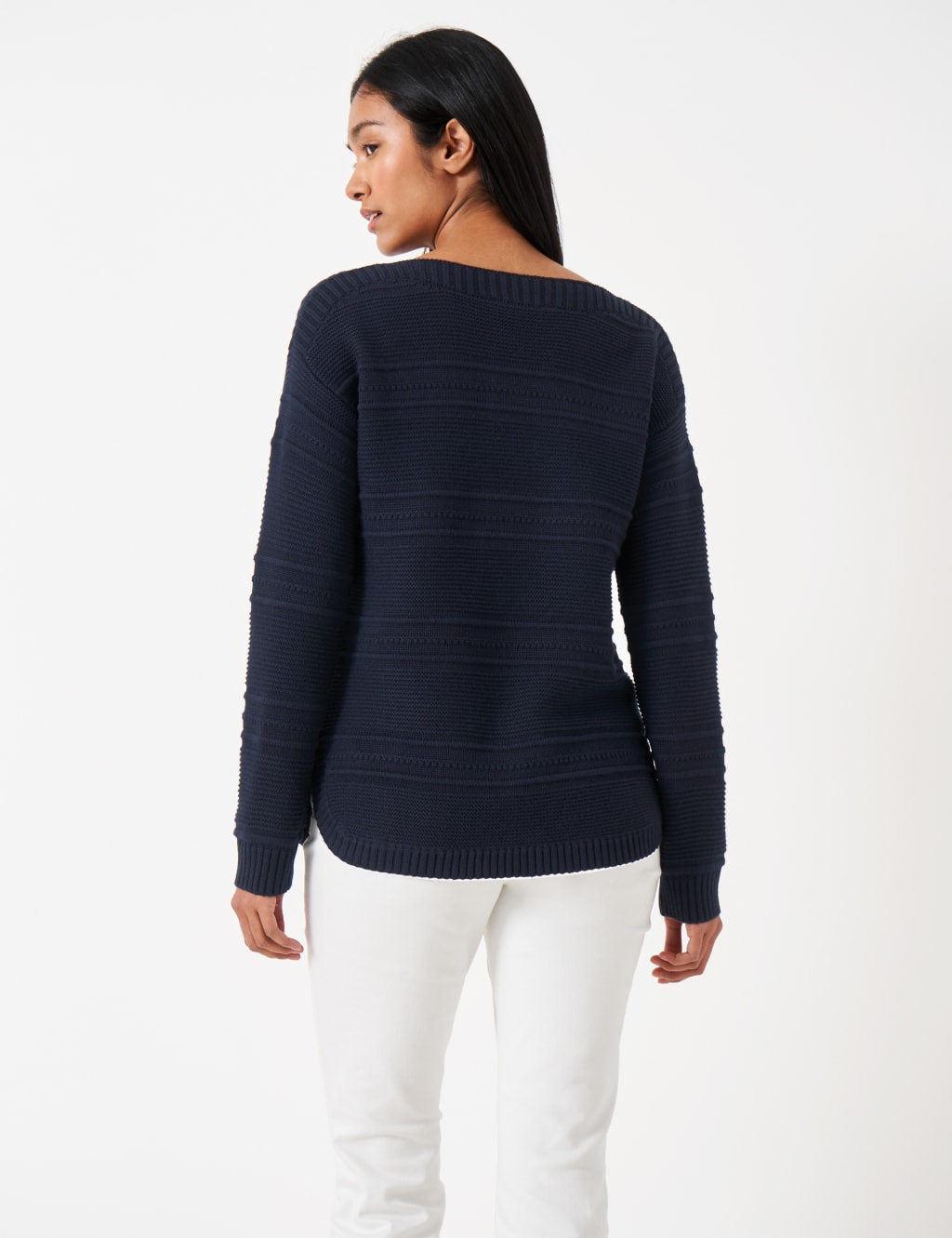 Cotton Blend Textured Slash Neck Jumper image 4