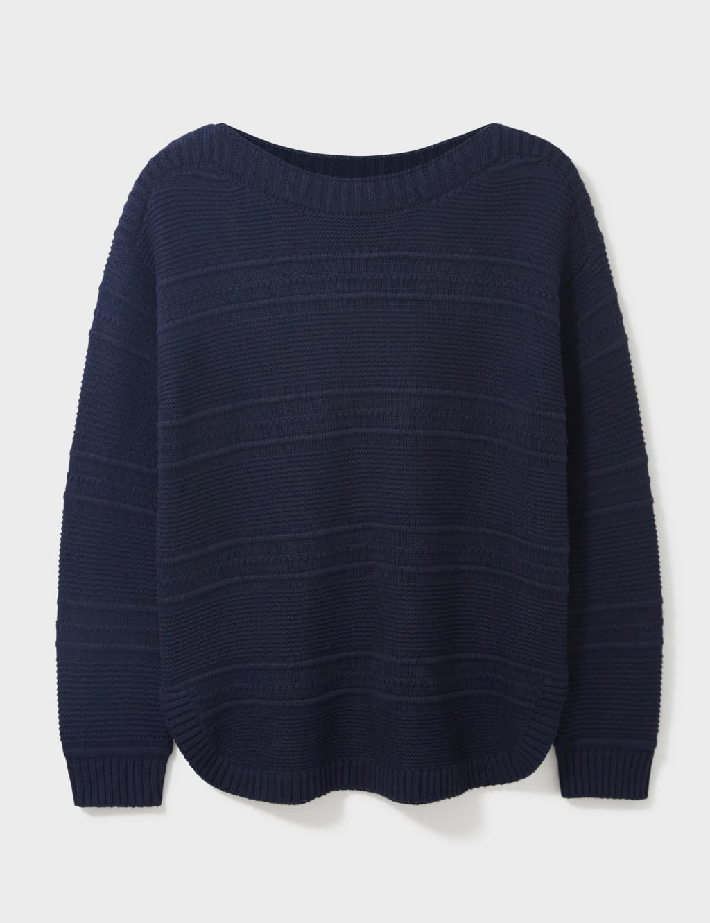 Cotton Blend Textured Slash Neck Jumper image 2