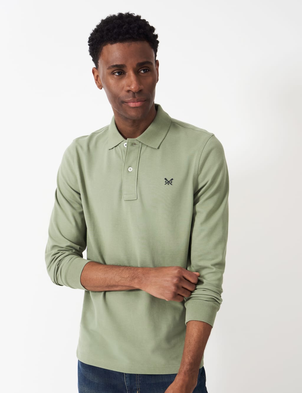 Pure Cotton Long Sleeve Polo Shirt