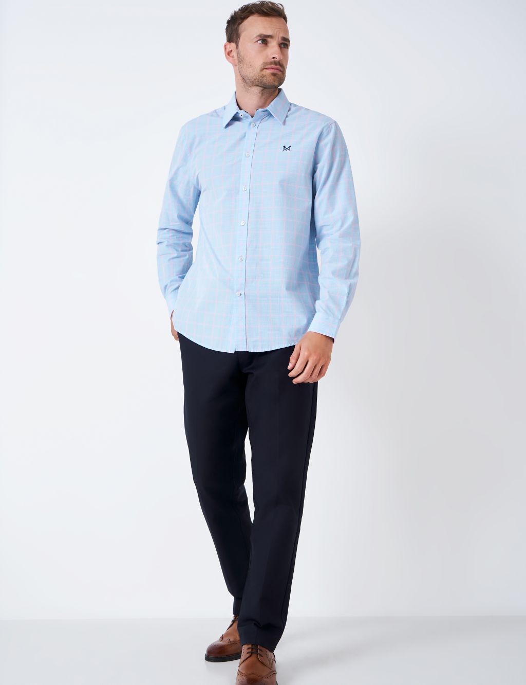 Regular Fit Pure Cotton Check Oxford Shirt image 3