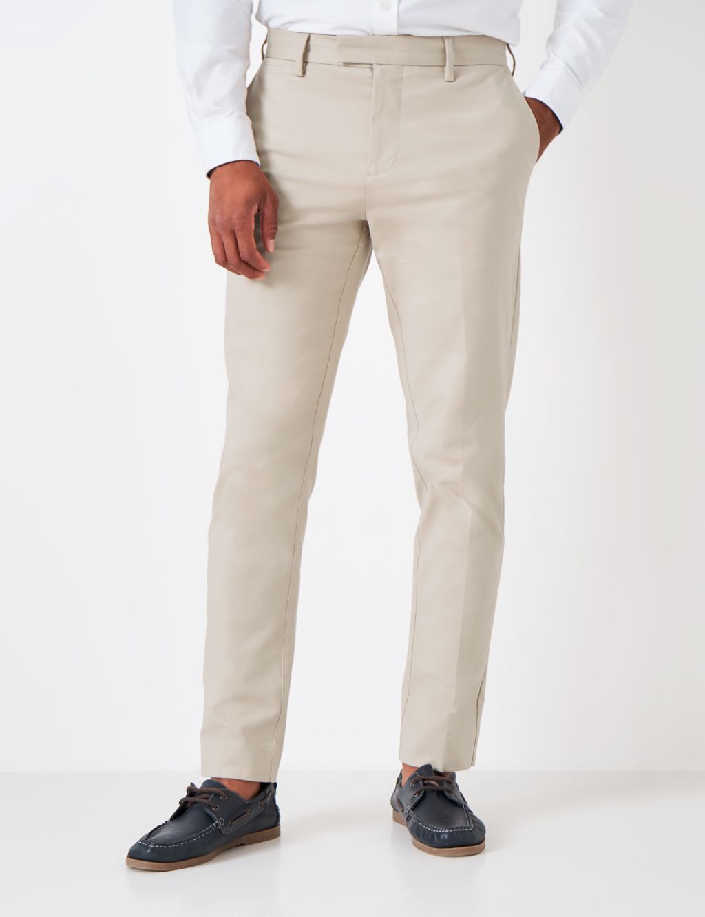 Tailored Fit Cotton Rich Stretch Trousers image 3