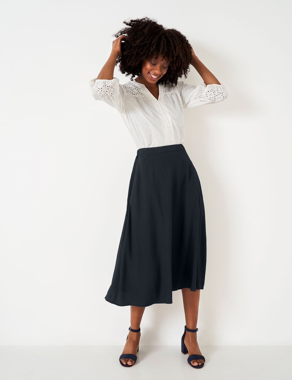 Jacquard Midi A-Line Skirt