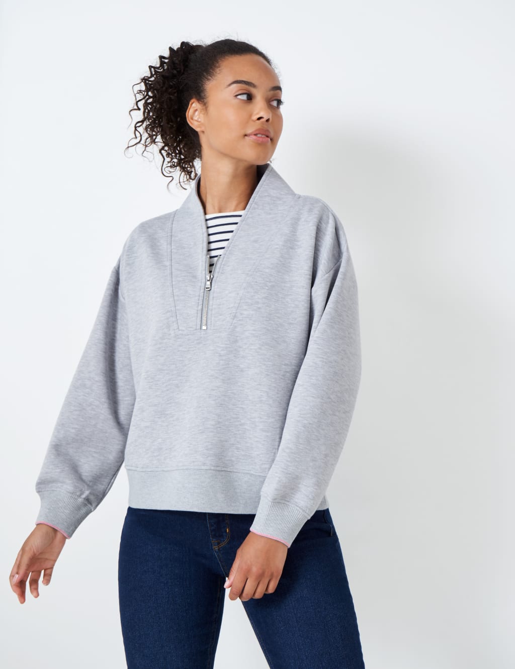 V-Neck Half Zip Sweatshirt image 1