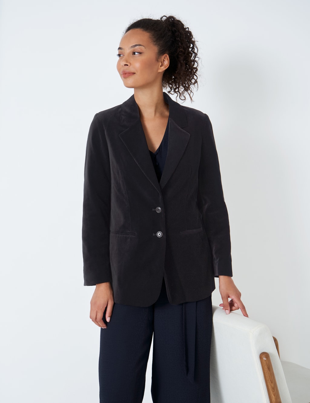 Velvet Single Breasted Blazer image 1