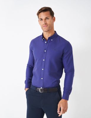 Crew Clothing Mens Slim Fit Pure Cotton Oxford Shirt - Dark Blue, Dark Blue