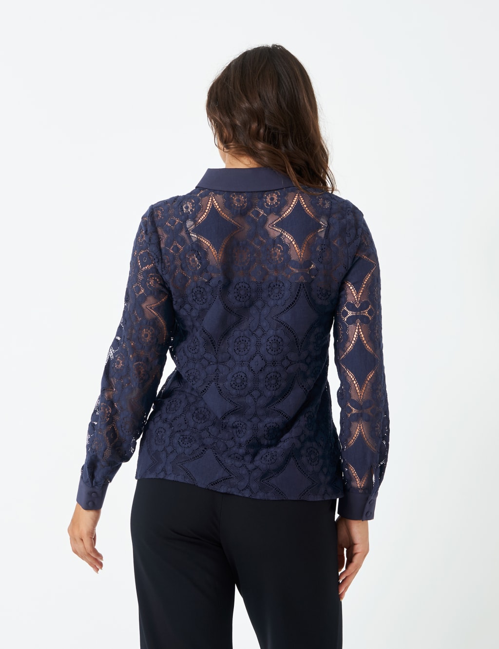 Cotton Rich Lace Button Through Shirt image 4