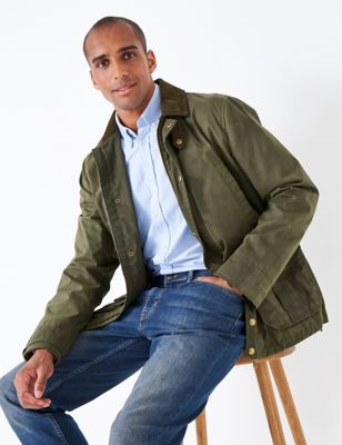 Crew Clothing Men's Pure Cotton Wax Jacket - S - Olive, Olive