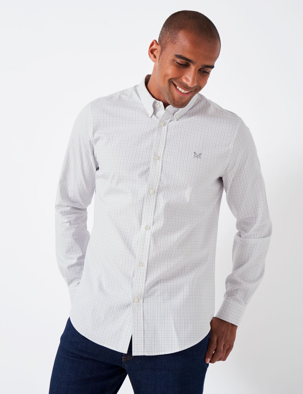 Slim Fit Pure Cotton Check Oxford Shirt image 1