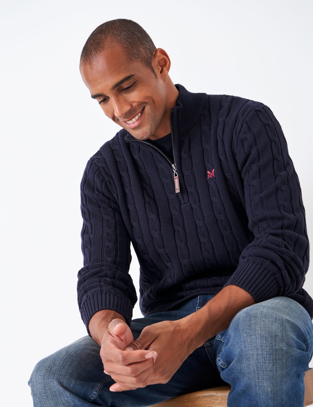 Pure Cotton Cable Half Zip Jumper image 5